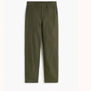 J. Crew Factory Cotton Camp Olive Green Pants Women’s Ankle - 10